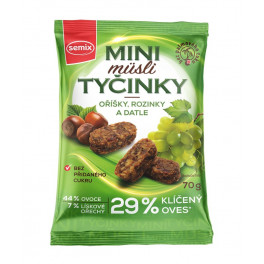 Mysli tyčinky oříšky, rozinky, datle 70g (Semix) Mysli tyčinky oříšky, rozinky, datle 70g (Semix)